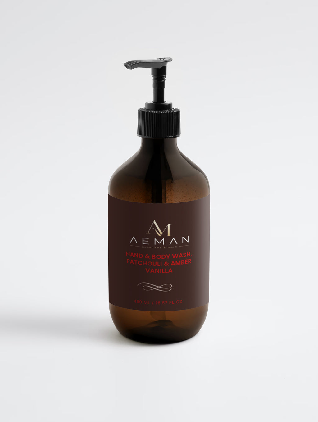 Hand & Body Wash, Patchouli & Amber Vanilla, 490 ml